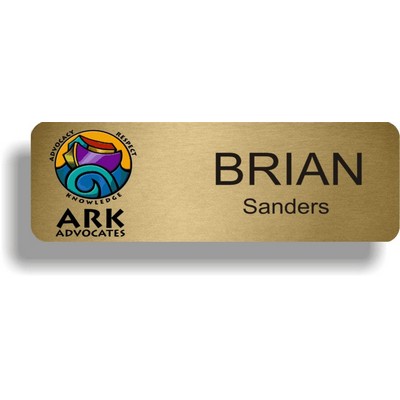 Brushed Gold, Full Color, All Metal Badge (1" x 3")