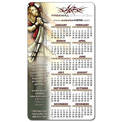 Religious Calendar Magnet - 4x7 Round Corners - 25 mil.