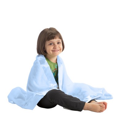 Satin Trim Tahoe Microfleece Baby Blanket (Embroidered)