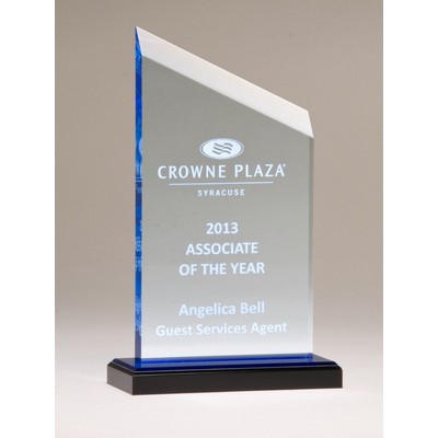 Zenith Series Acrylic Award w/ Blue Accents (4 1/2"x8 1/2")