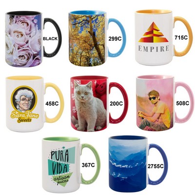 15oz. Color Combo Ceramic Mugs