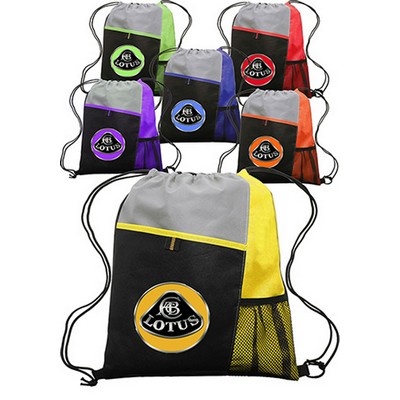 Mesh Pocket Drawstring Backpacks