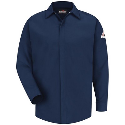 Bulwark™ Men's Concealed-Gripper Front Pocketless Work Shirt - Navy Blue