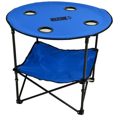 Canvas Folding Picnic Table - 28" Diameter