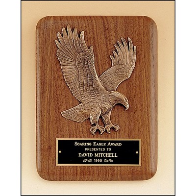 American Walnut Plaque with Bronze Eagle Casting, 9 x 12"