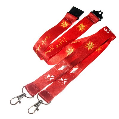 3/4" Dye Sublimated Dual Attachment Lanyard