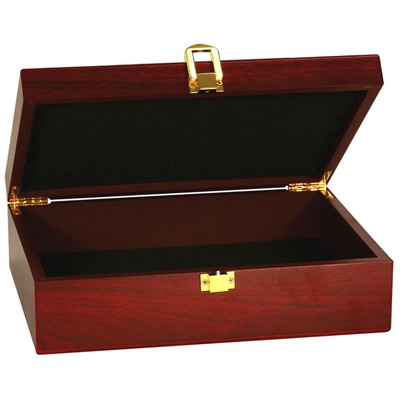 Large Engraved Rosewood Finish Gift Box