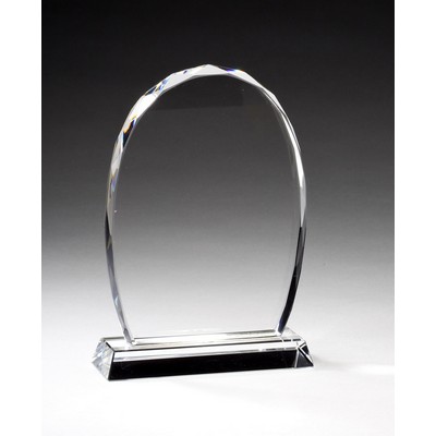 Medium Faceted Crystal Oval Award