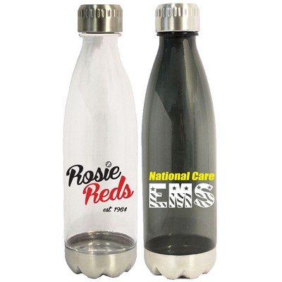 25 Oz. Tritan plastic Bottle with steel cap and steel base