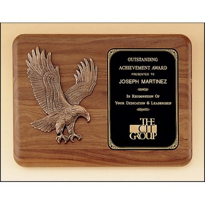 American Walnut Plaque w/Sculptured Eagle Casting (11"x15")