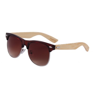 Bamboo Sunglasses - Gradient Brown Lenses