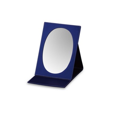 Large Oval Leatherete Foldable Mirror