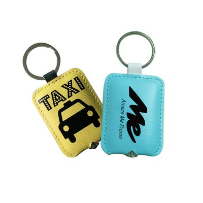 LED Light PU Leather Key Chain