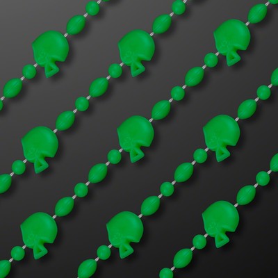 Green Football Party Bead Necklaces - BLANK