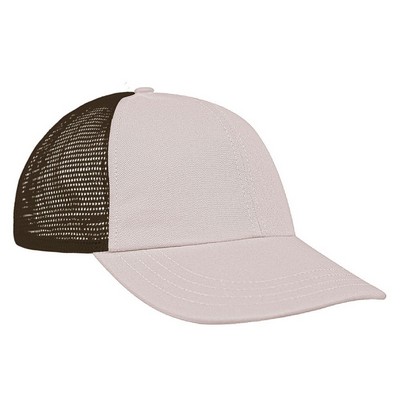 USA Made Contrast Mesh Back Brushed Front Dad Cap w/Hook & Loop Closure