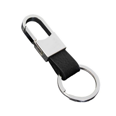 Leather and Zinc Alloy Key Chain