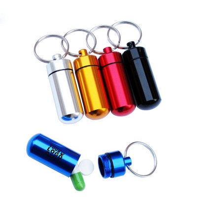 Aluminum Pill Case w/Keychain