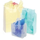 Clear Frosted Bag w/Soft Loop Handle (14"x10"x14")