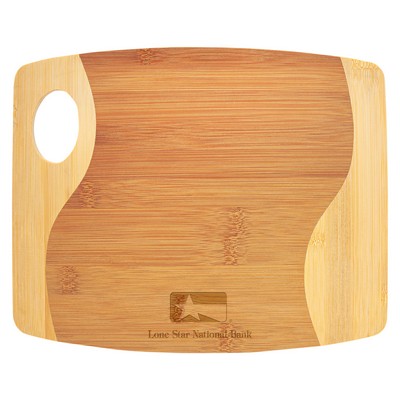 9" x 11" Bamboo Two Tone Cutting Board w/ Handle