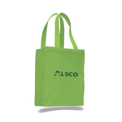 Lime Canvas Shopping Tote with Gusset--1-Color Imprint