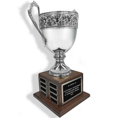 20½" Decorative Italian Silver Plated Perpetual Trophy Cup