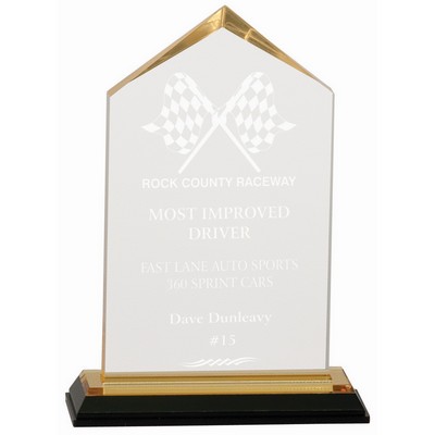 3 1/2" x 6 1/2" Gold Jewel Impress Acrylic Award