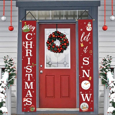 Christmas Banners for Holiday Home Indoor Outdoor Porch Wall Christmas Decoration