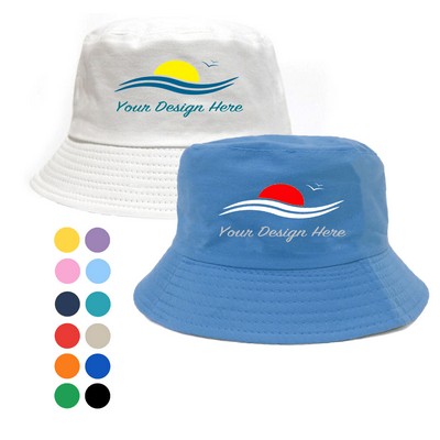 Full Color Cotton Fisherman Bucket Sun Hat