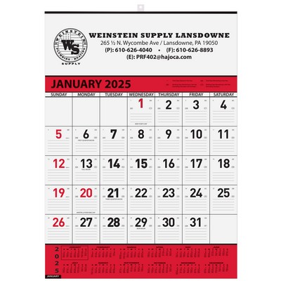 Contractor Calendar w/1 Color Imprint (18"x25")