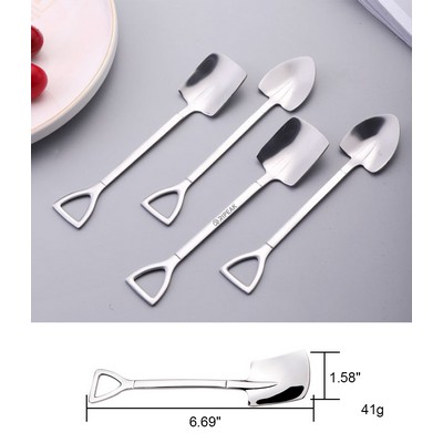 Square Shaped 7 Inch Matt Surface Ice Cream Spoon