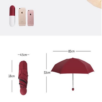 Mini Capsule Folding Umbrella/5 Fold Parasol