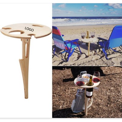 Outdoor Folding Wooden Wine Table