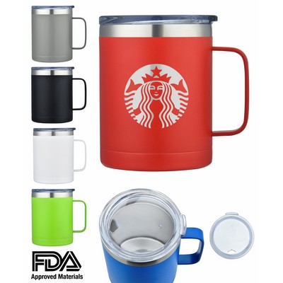 14oz Double Wall Stainless Steel Mug Vacuum Insulated. powder coated.