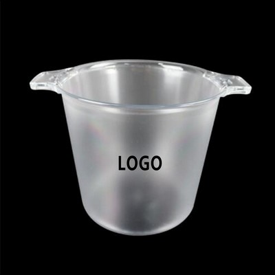 Plastic Clear Ice Bucket with Handles