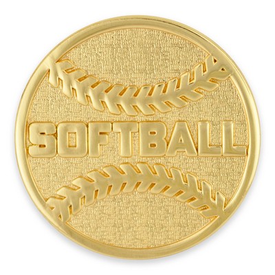 Gold Softball Letterman Jacket Pin