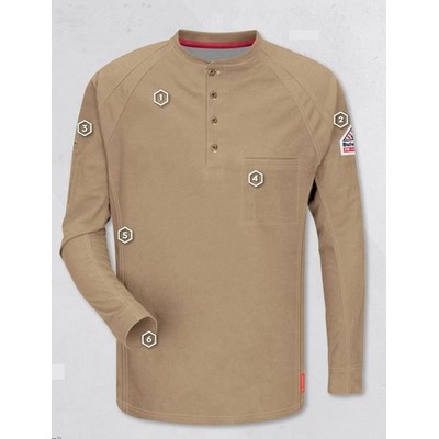 iQ Series® Men's Comfort Knit Long Sleeve Henley Shirt