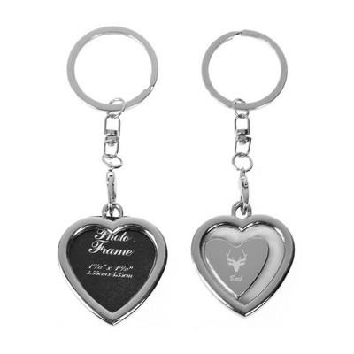 Heart Shaped Mini Metal Photo Frame Key Chain