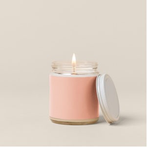 Glass Jar Candle w/Lid - Label