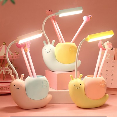 Snail Shape Eye Protection Reading Desk Pen Holder Lamp