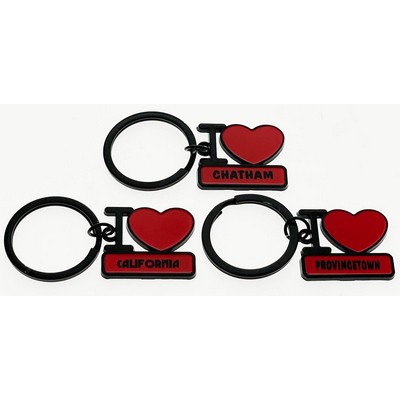 Black & Red Heart Key Tag