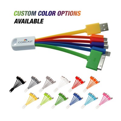 5-in-1 Multifunctional Noodle USB Charging/Data Transfer Cable w/Clip Buckle