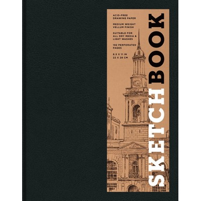 Sketchbook 8.5 x 11" Black Hardcover Mixed Media Sketchbook for Drawing (Ac