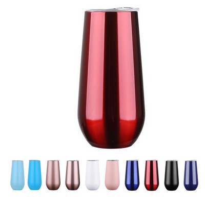 6 Oz. Stemless Champagne Tumbler w/ Sip Lid