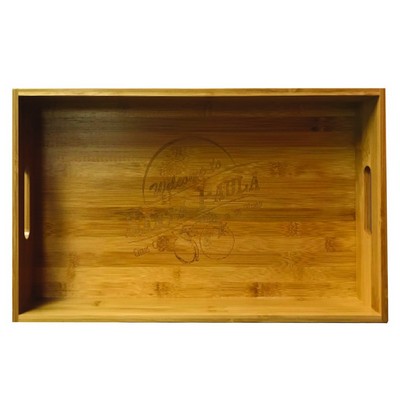 16.5" Bamboo Wood Tray