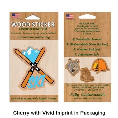 Ultra Vivid Cherry Wood Stickers