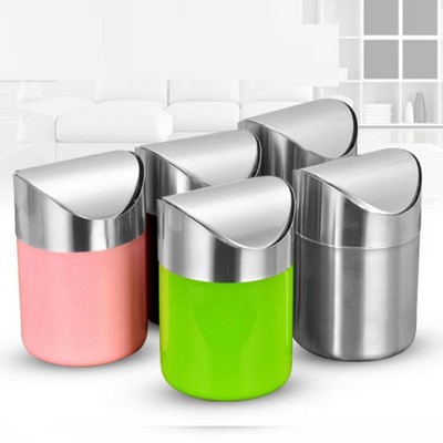 0.26 Gallon Stainless Desk Trash Can