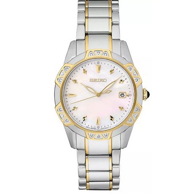 Seiko Women's Diamond (1/6 ct. t.w.) Two Tone Stainless Steel Bracelet Watch