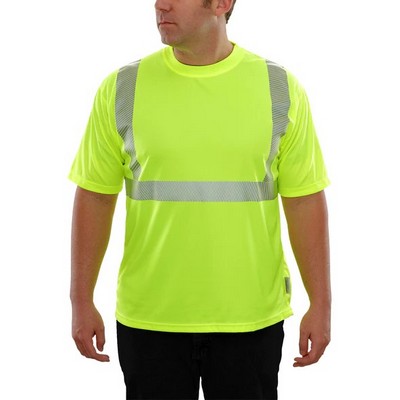 Birdseye Knit Short Sleeve No Pockets T-Shirt -3M™ Scotchlite™ Reflective/Fluorescent Yellow-Green