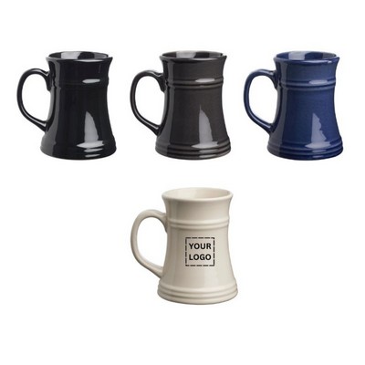 Ceramic Coated Craft Beer Tankard Mugs, 17 oz.