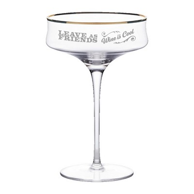 12oz. Gold Rimmed Martini Coupe Glass